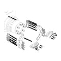 1293-08 MS08 Reinforcing Ring Complete Assembly - For 2 Motors