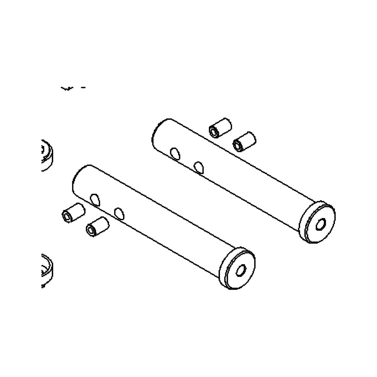 40001 MAIN SWING ARM PIN WELDMENT - JPS FABTEK (2 HOLE)